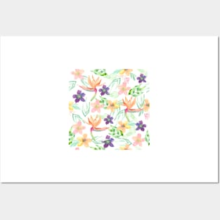 Birds of paradise | Watercolor | Pattern | Floral Posters and Art